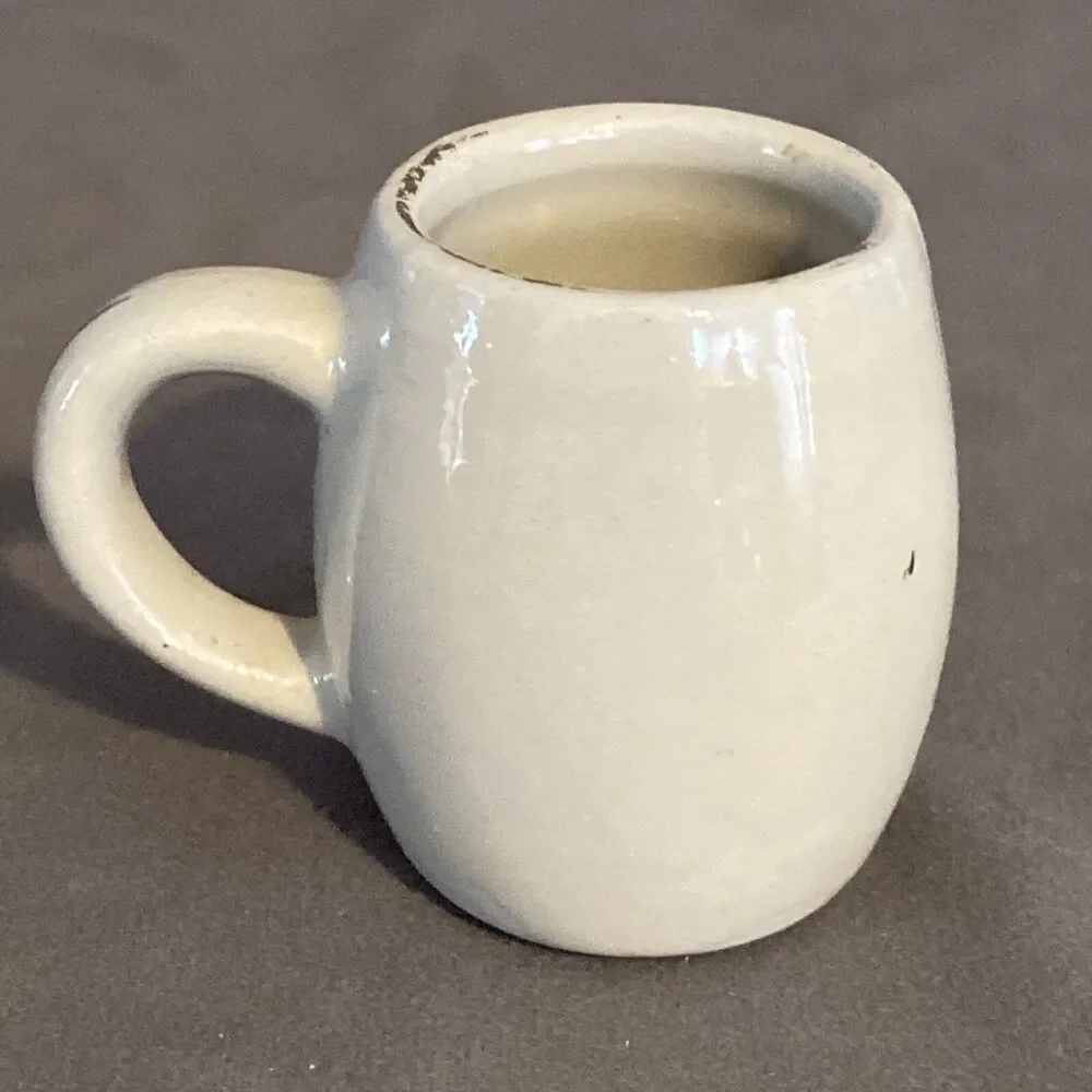 West Germany Stoneware Shot Glass Stein Mug Handle Miniature Vintage Kissing